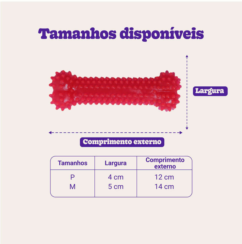 Brinquedo Odontopet Osso Dental Bone Rosa para Cães - Tam. P