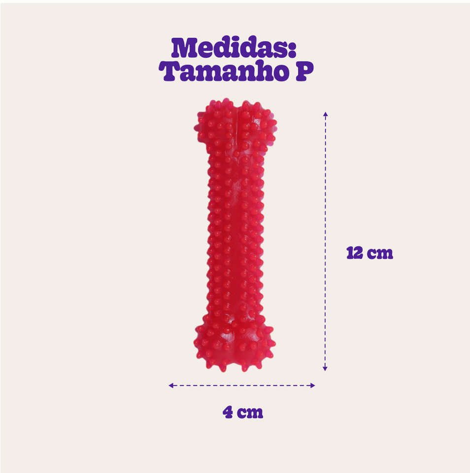 Brinquedo Odontopet Osso Dental Bone Rosa para Cães - Tam. P