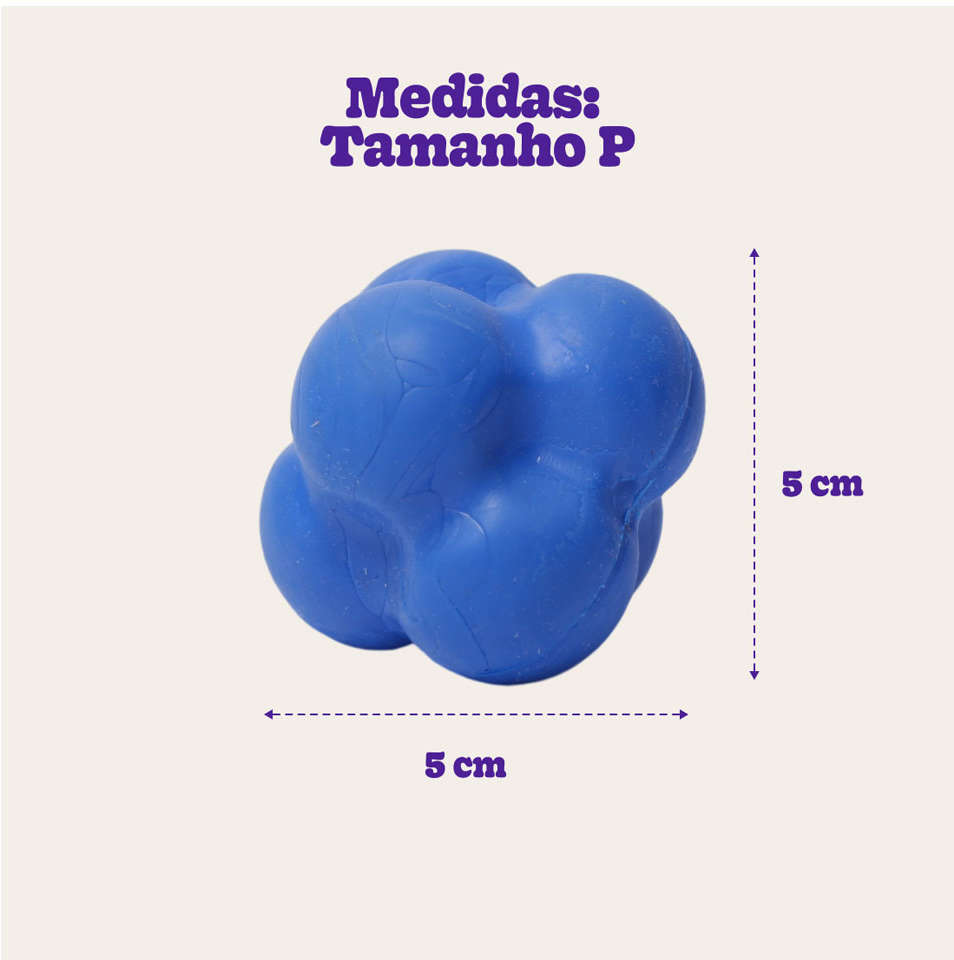 Brinquedo Bola Maciça Átomo 6 em 1 Azul para Cães - Tam. P
