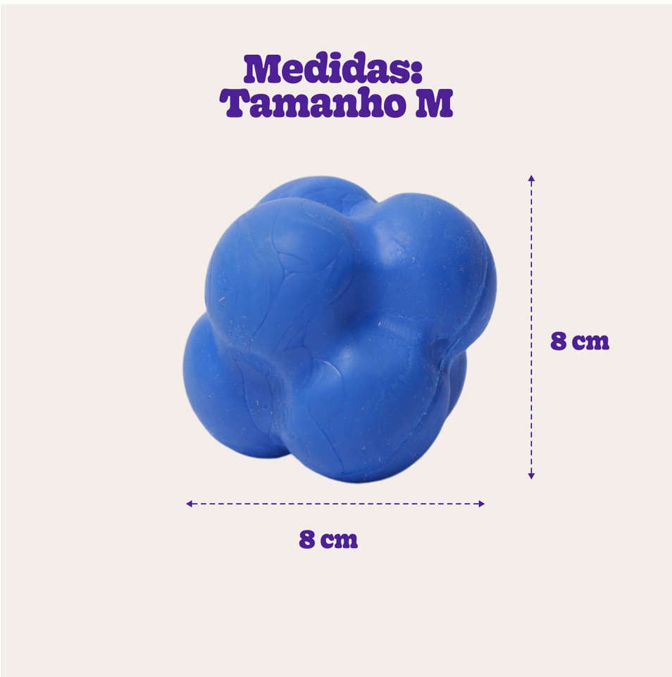 Brinquedo Bola Maciça Átomo 6 em 1 Azul para Cães - Tam. M