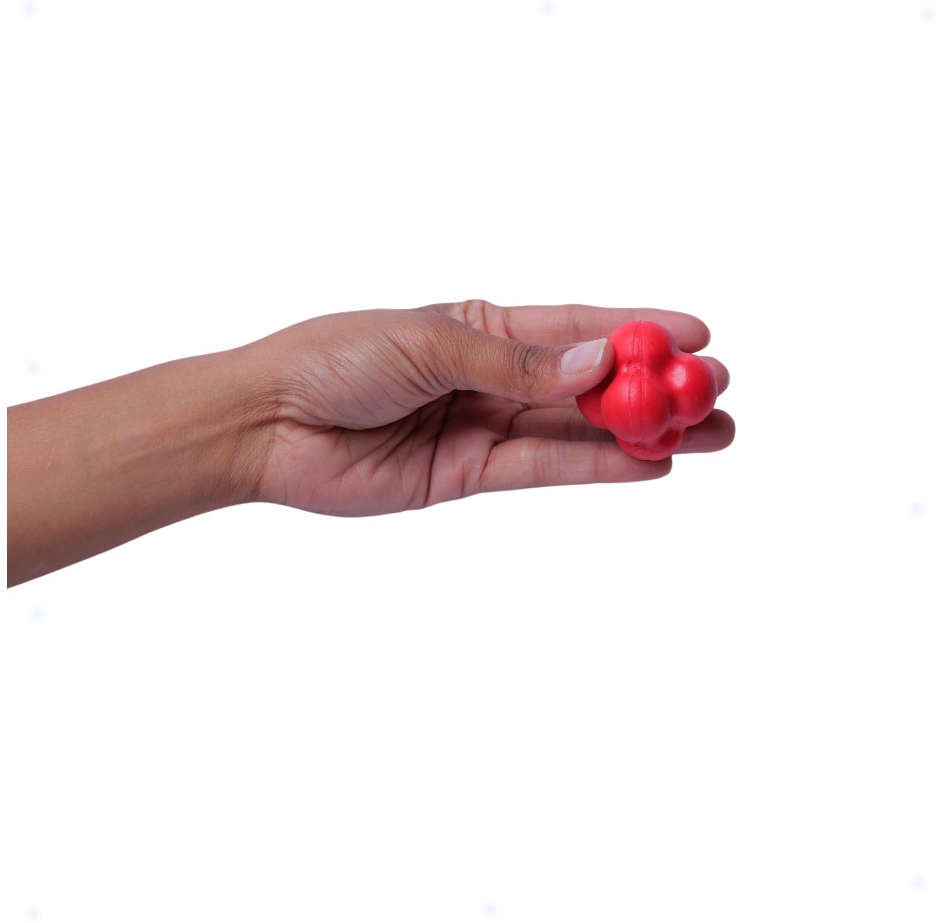 Brinquedo Bola Maciça Átomo 6 em 1 Vermelho para Cães - Tam. P