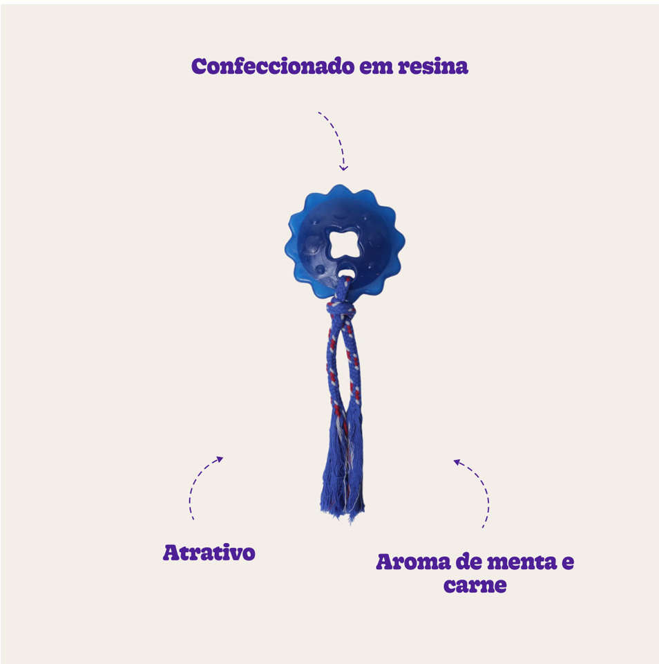 Brinquedo Odontopet Estrela Dental com Corda Azul para Cães - Tam. Único