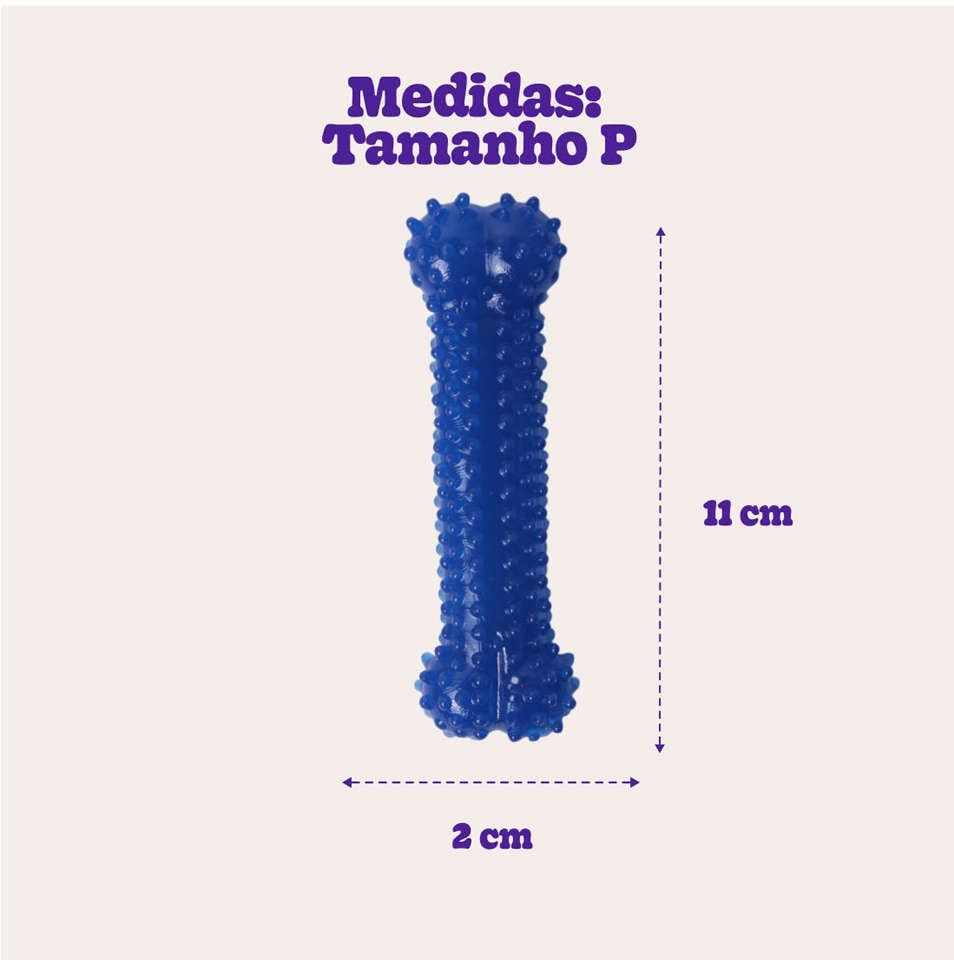 Brinquedo Odontopet Osso Dental Bone Azul para Cães - Tam. P