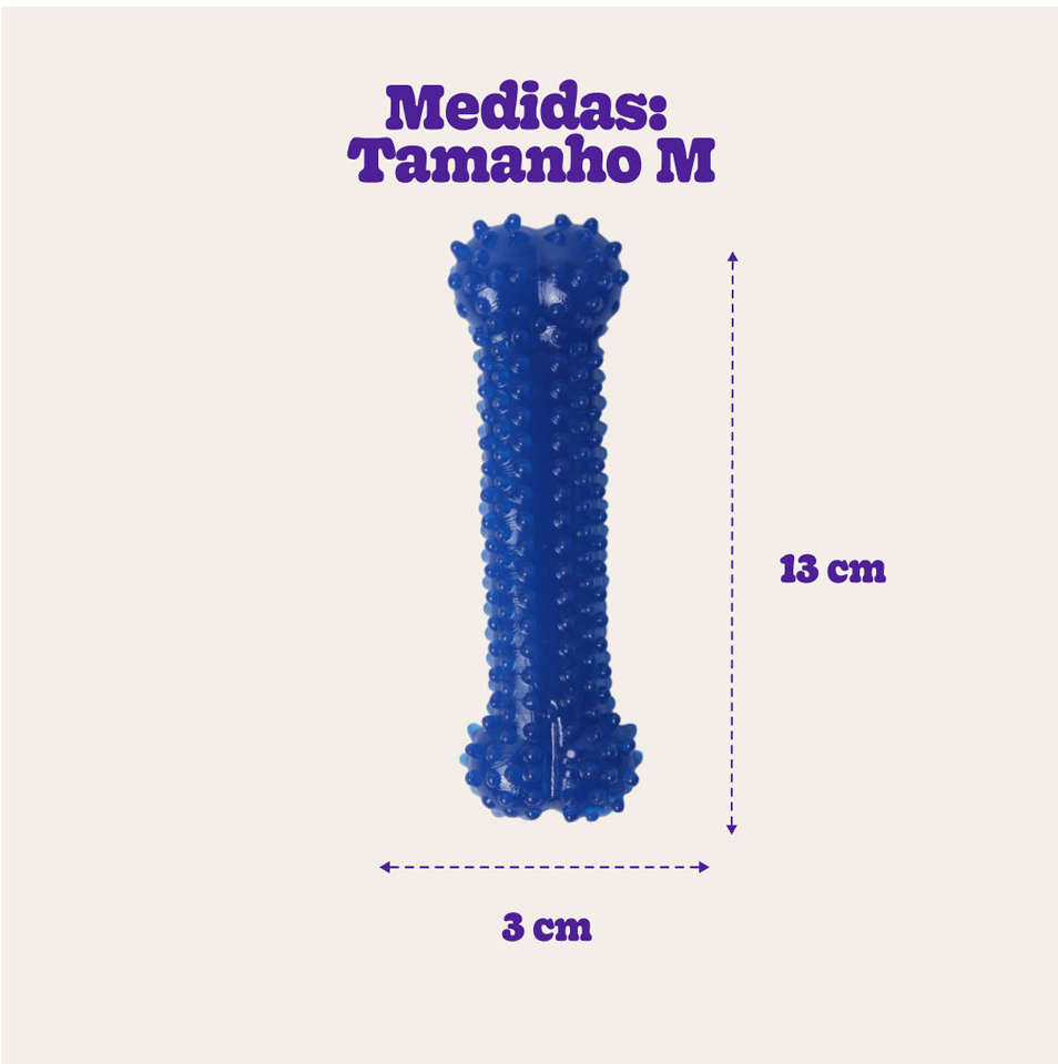 Brinquedo Odontopet Osso Dental Bone Azul para Cães - Tam. M