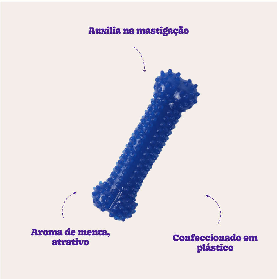 Brinquedo Odontopet Osso Dental Bone Azul para Cães - Tam. M