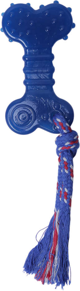 Brinquedo Odontopet Osso Dental Flat com Corda Azul para Cães - Tam. P