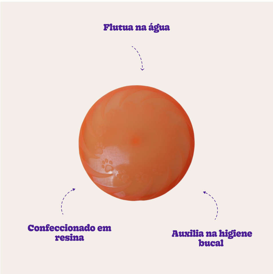 Brinquedo Odontopet Fresbee Dental Laranja para Cães - Tam. Único