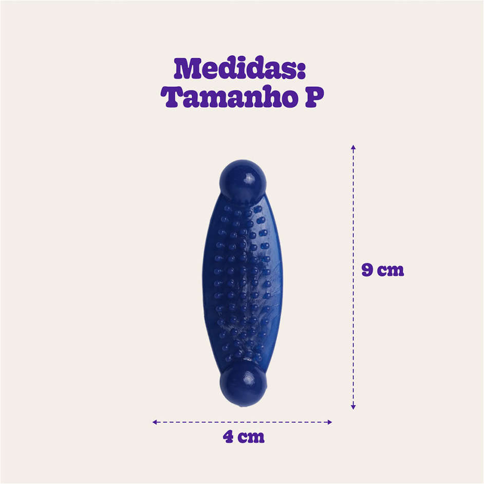 Brinquedo Odontopet Massageador Dental Azul para Cães - Tam. P