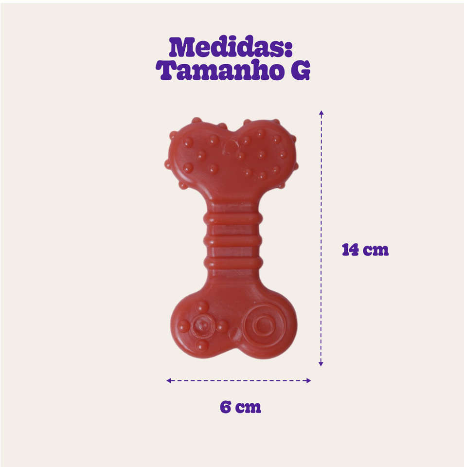 Brinquedo Odontopet Osso Dura Flat Nylon para Cães - Tam. G
