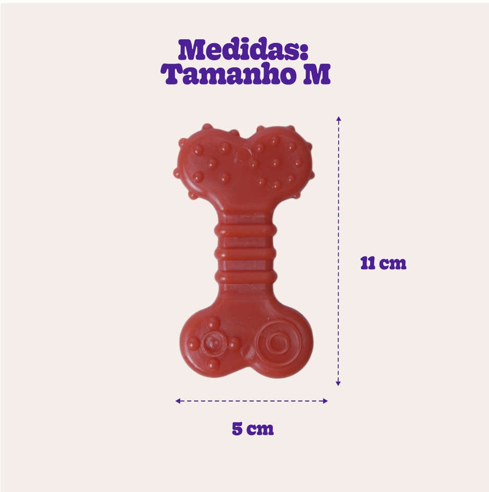 Brinquedo Odontopet Osso Dura Flat Nylon para Cães - Tam. M