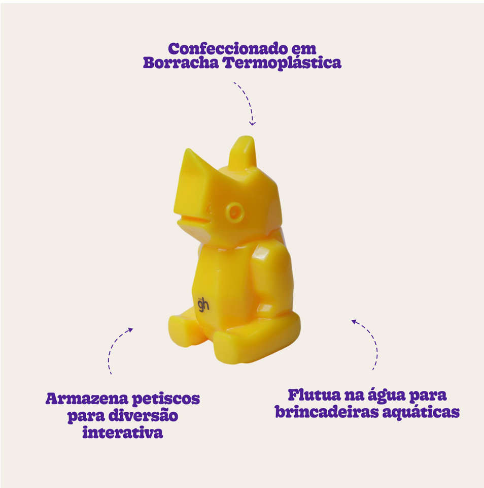 Brinquedo Interativo Germanhart Rinauceronte Porta Petisco para Cães - Tam. Único