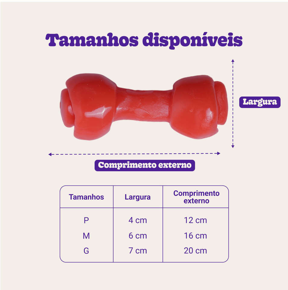 Brinquedo Odontopet Osso Big Bone Flexi Laranja para Cães - Tam. P
