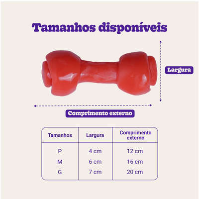 Brinquedo Odontopet Osso Big Bone Flexi Laranja para Cães