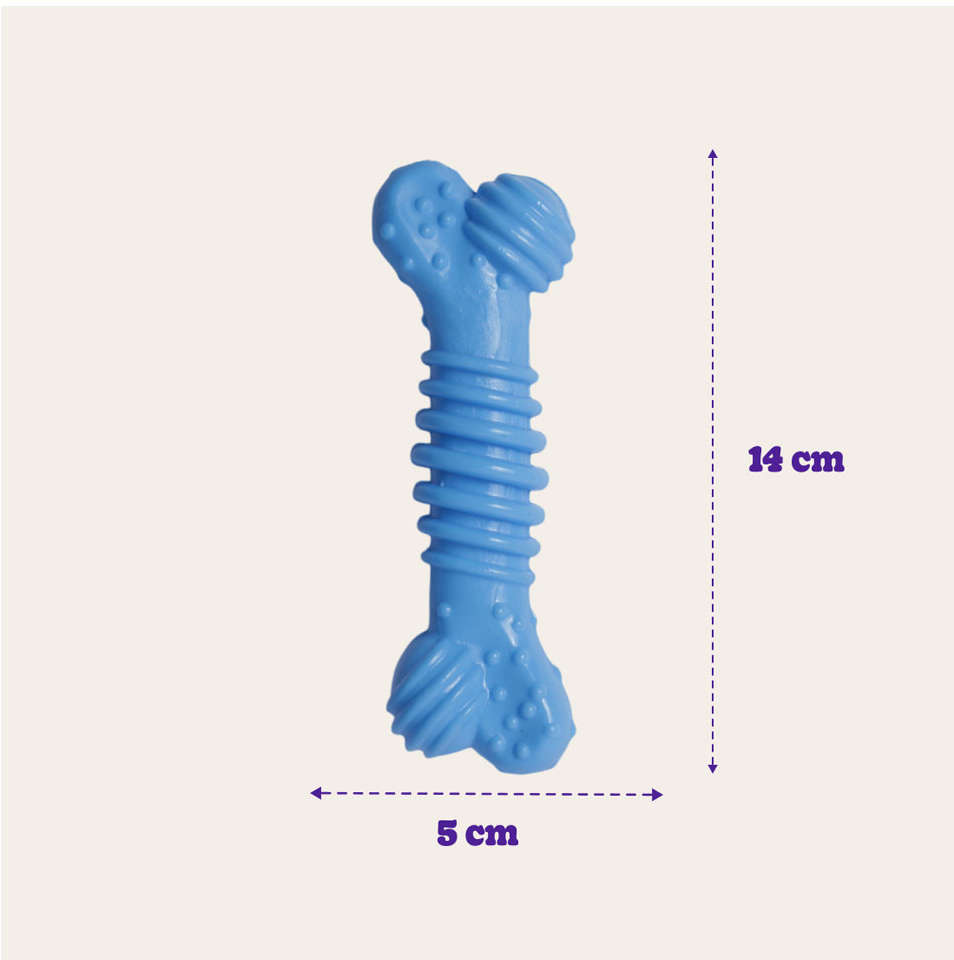 Brinquedo Odontopet Osso Júnior Azul para Cães Filhotes - Tam. Único