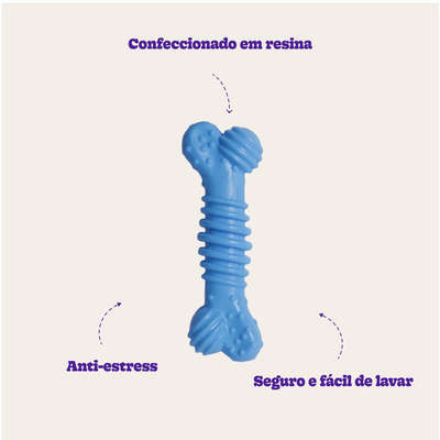 Brinquedo Odontopet Osso Júnior Azul para Cães Filhotes