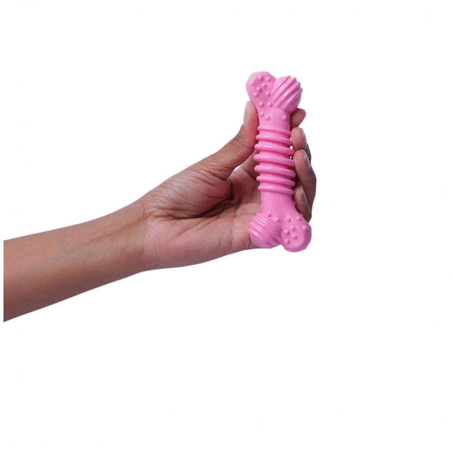Brinquedo Odontopet Osso Júnior Rosa para Cães Filhotes - Tam. Único