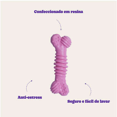 Brinquedo Odontopet Osso Júnior Rosa para Cães Filhotes