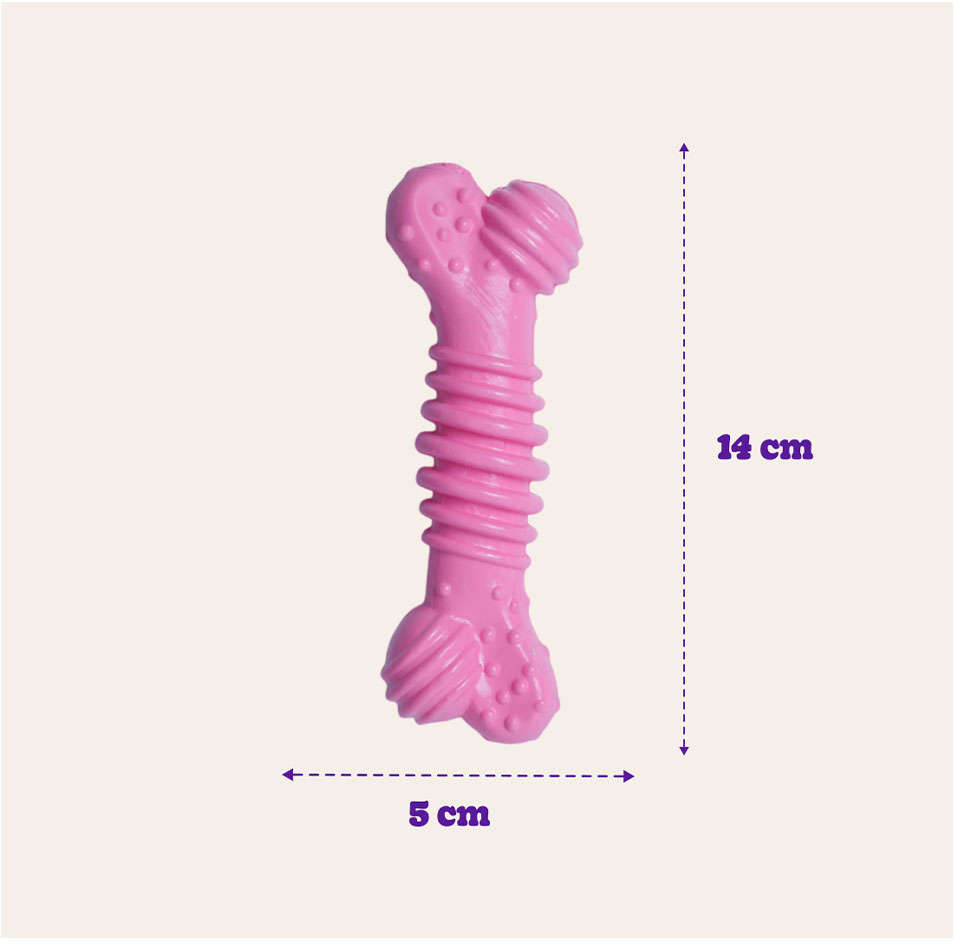 Brinquedo Odontopet Osso Júnior Rosa para Cães Filhotes - Tam. Único
