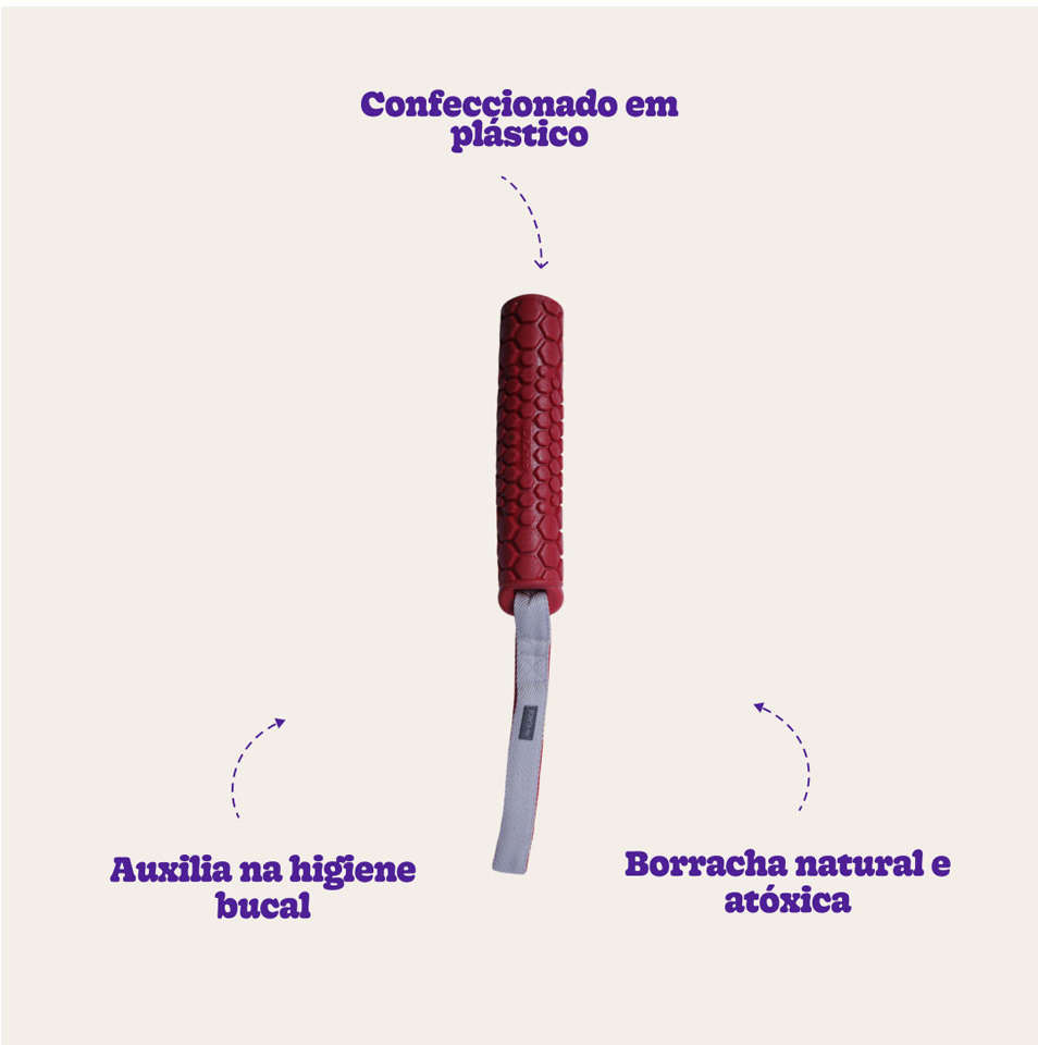 Brinquedo Mordedor Bumper Regular Vermelho para Cães - Tam. Único