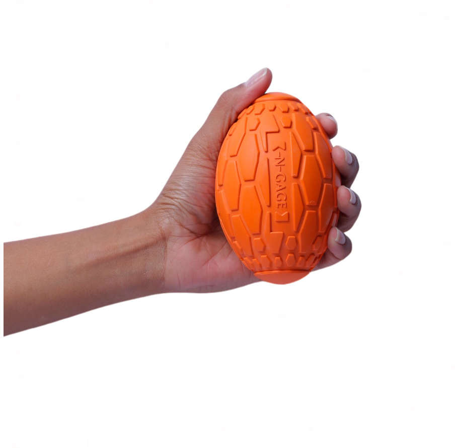 Brinquedo Mordedor Bola de Futebol Americano Laranja para Cães - Tam. G