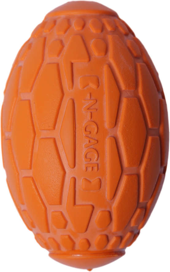 Brinquedo Mordedor Bola de Futebol Americano Laranja para Cães - Tam. G