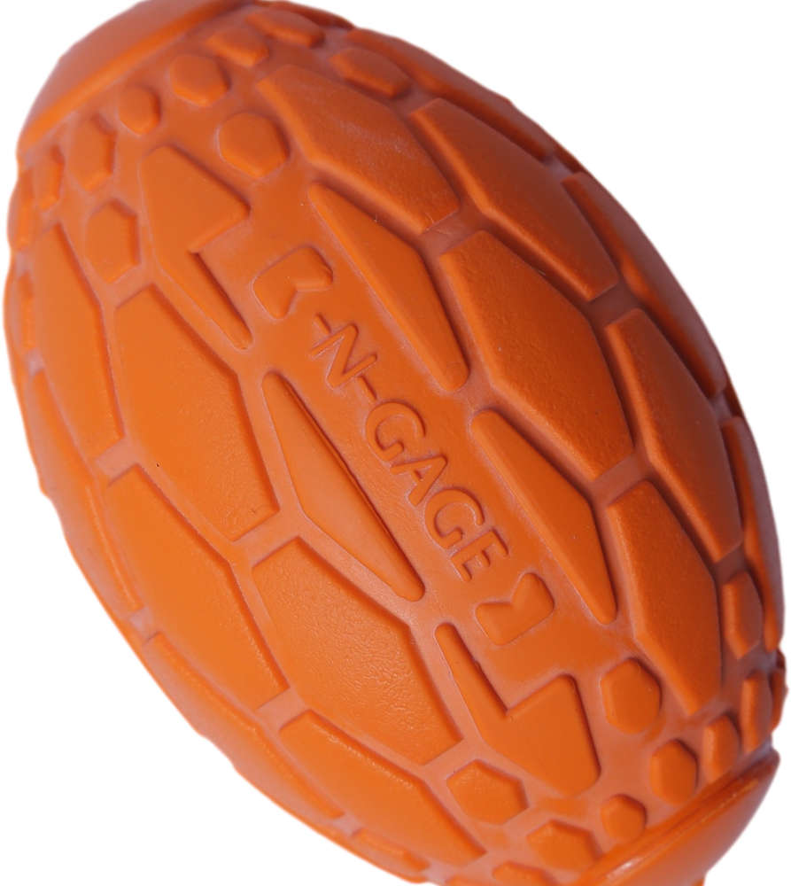 Brinquedo Mordedor Bola de Futebol Americano Laranja para Cães - Tam. G