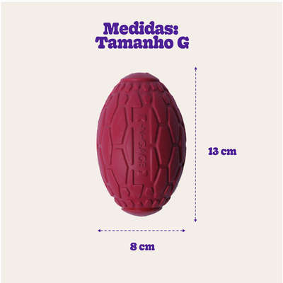 Brinquedo Mordedor Bola de Futebol Americano Vermelho para Cães