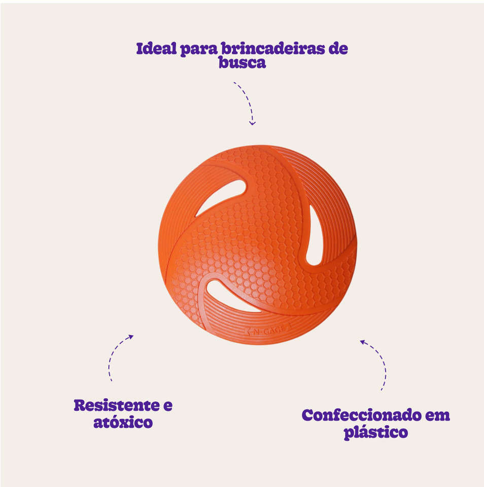 Brinquedo Mordedor Frisbee Flyer Laranja para Cães - Tam. Único