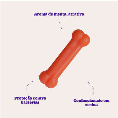 Brinquedo Odontopet Osso Bone Flexi Laranja para Cães