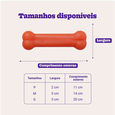 Brinquedo Odontopet Osso Bone Flexi Laranja para Cães