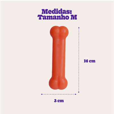 Brinquedo Odontopet Osso Bone Flexi Laranja para Cães