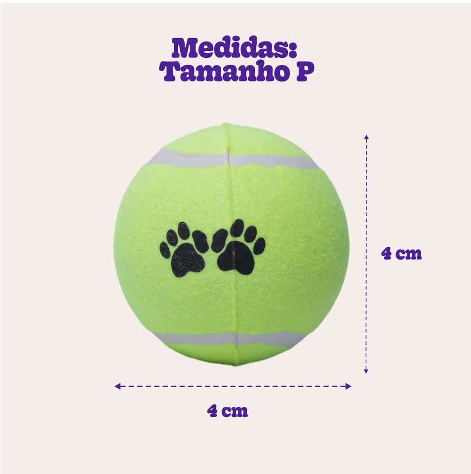 Brinquedo Chalesco Bola de Tenis 2 Unidades para Cães - Tam. P