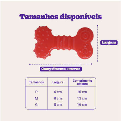 Brinquedo Odontopet Osso Flexi Flat Laranja para Cães