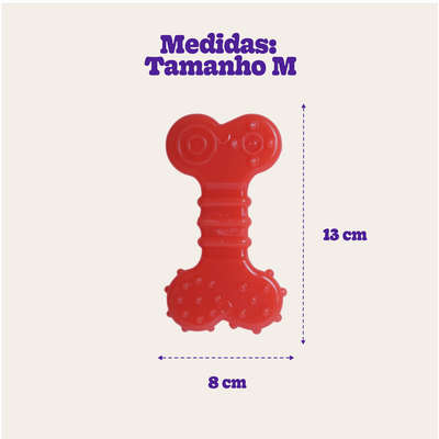Brinquedo Odontopet Osso Flexi Flat Laranja para Cães