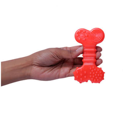 Brinquedo Odontopet Osso Flexi Flat Laranja para Cães