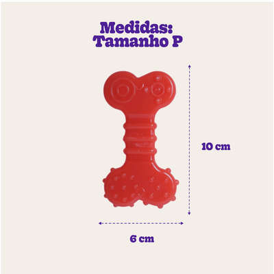 Brinquedo Odontopet Osso Flexi Flat Laranja para Cães
