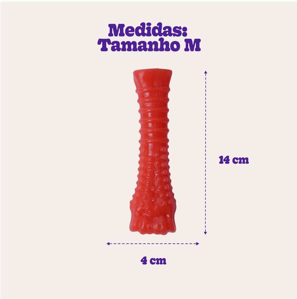 Brinquedo Odontopet Flexi T.Bone Laranja para Cães - Tam. M