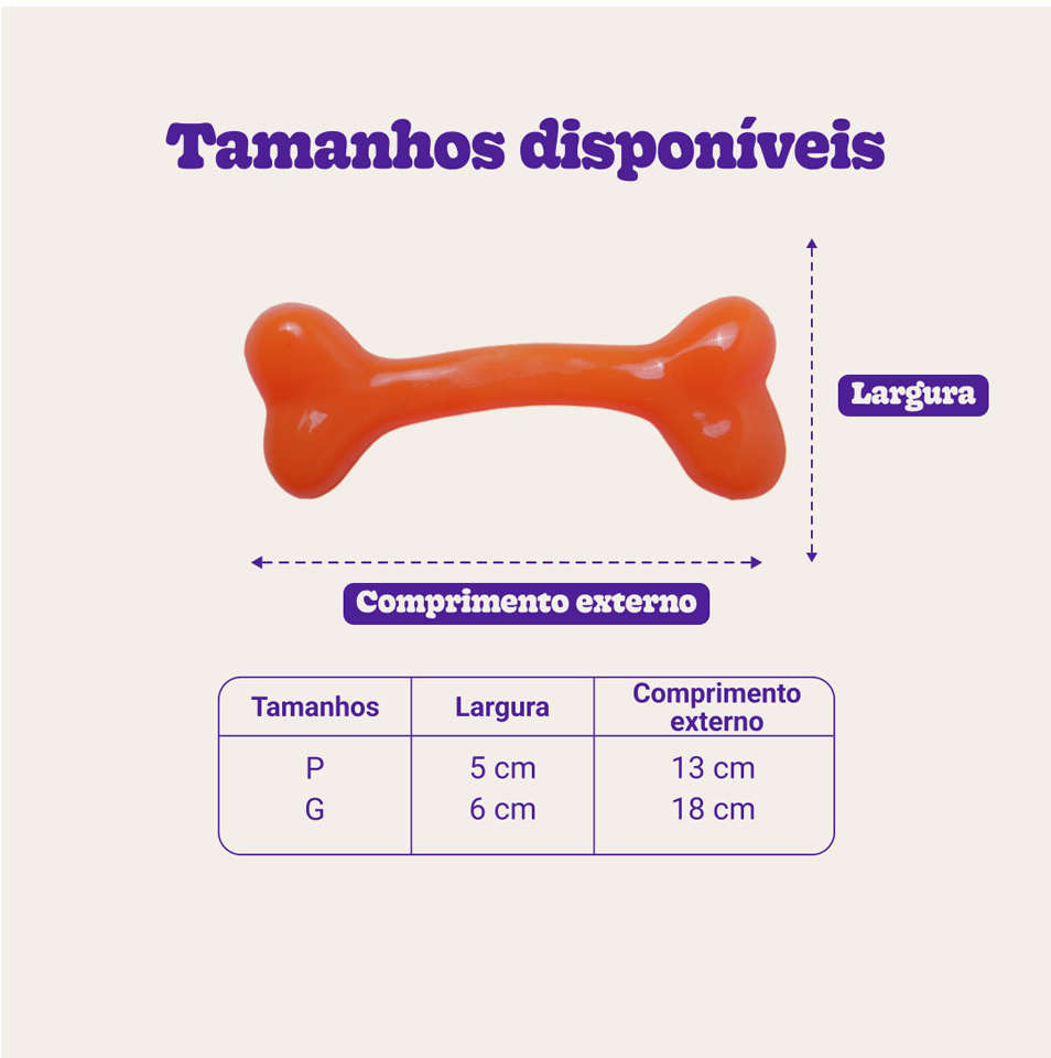 Brinquedo Odontopet Osso Laranja para Cães Sênior - Tam. P