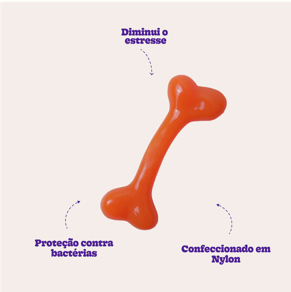 Brinquedo Odontopet Osso Laranja para Cães Sênior - Tam. P