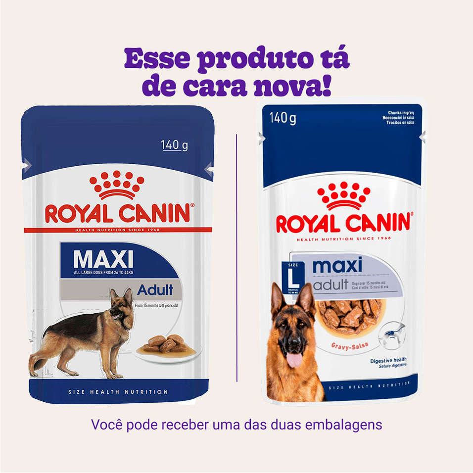 Ração Úmida Royal Canin Sachê Size Health Nutrition Adult Wet para Cães Adultos Raças Grandes - 140 g