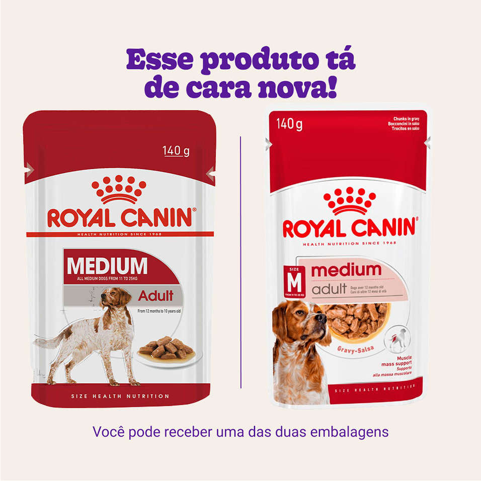 Ração Úmida Royal Canin Sachê Size Health Nutrition Wet para Cães Adultos Raças Médias - 140 g
