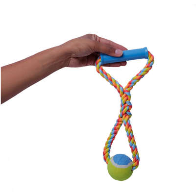 Brinquedo Puxa Bola de Tênis Colorido para Cães”