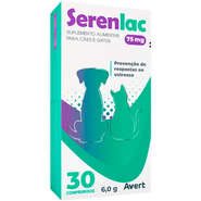 Suplemento Alimentar Avert Serenlac 75 mg para Cães e Gatos - 30 Cápsula