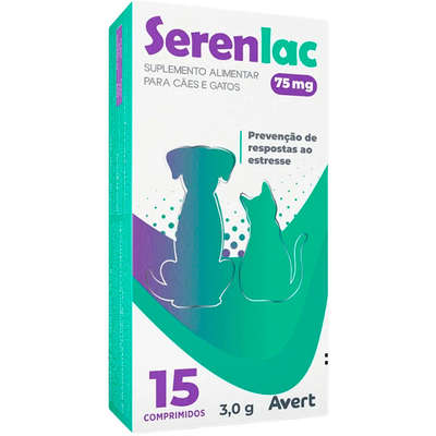 Suplemento Alimentar Avert Serenlac 75 mg para Cães e Gatos