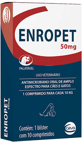 Antibiótico Ceva Enropet 50 mg - 10 Comprimidos