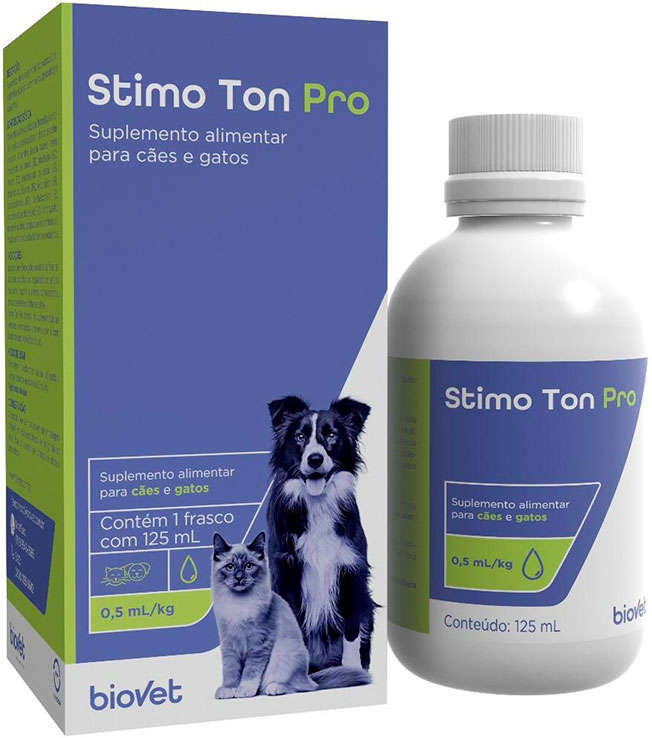 Suplemento Alimentar Biovet Stimo Ton Pro para Cães e Gatos - 125 mL