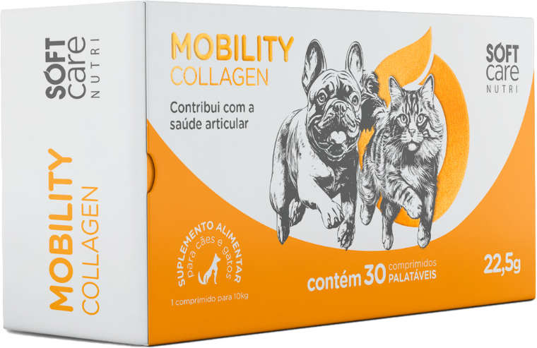 Suplemento Alimentar Soft Care Nutri Mobility Collagen para Cães e Gatos - 30 Cápsulas
