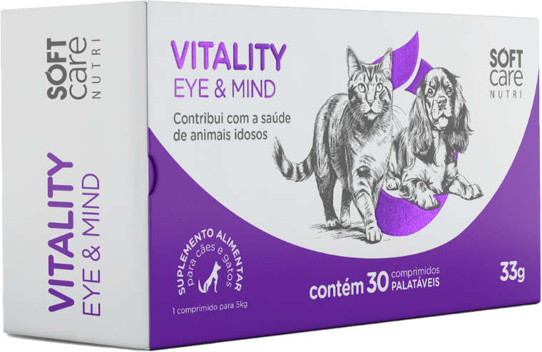 Suplemento Alimentar Soft Care Nutri Vitality Eye & Mind para Cães e Gatos - 30 Cápsulas