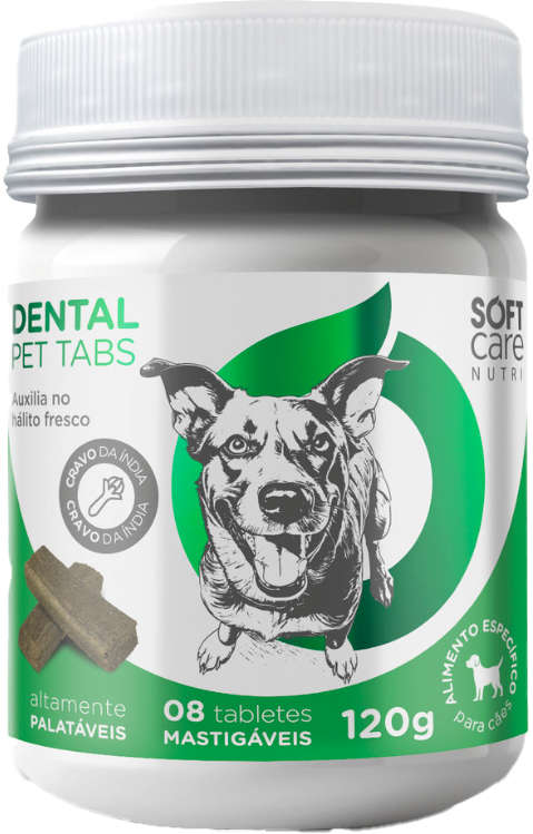 Suplemento Alimentar Soft Care Nutri Dental Pet Tabs - 8 Tabletes