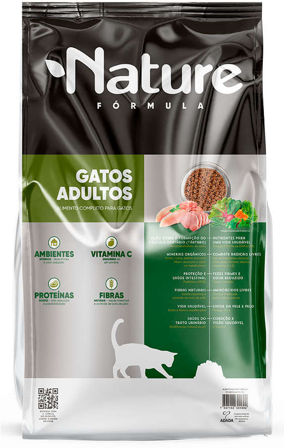 Ração Seca Alinutri Nature Super Premium para Gatos Adultos com Proteínas Ervas e Vegetais - 1Kg